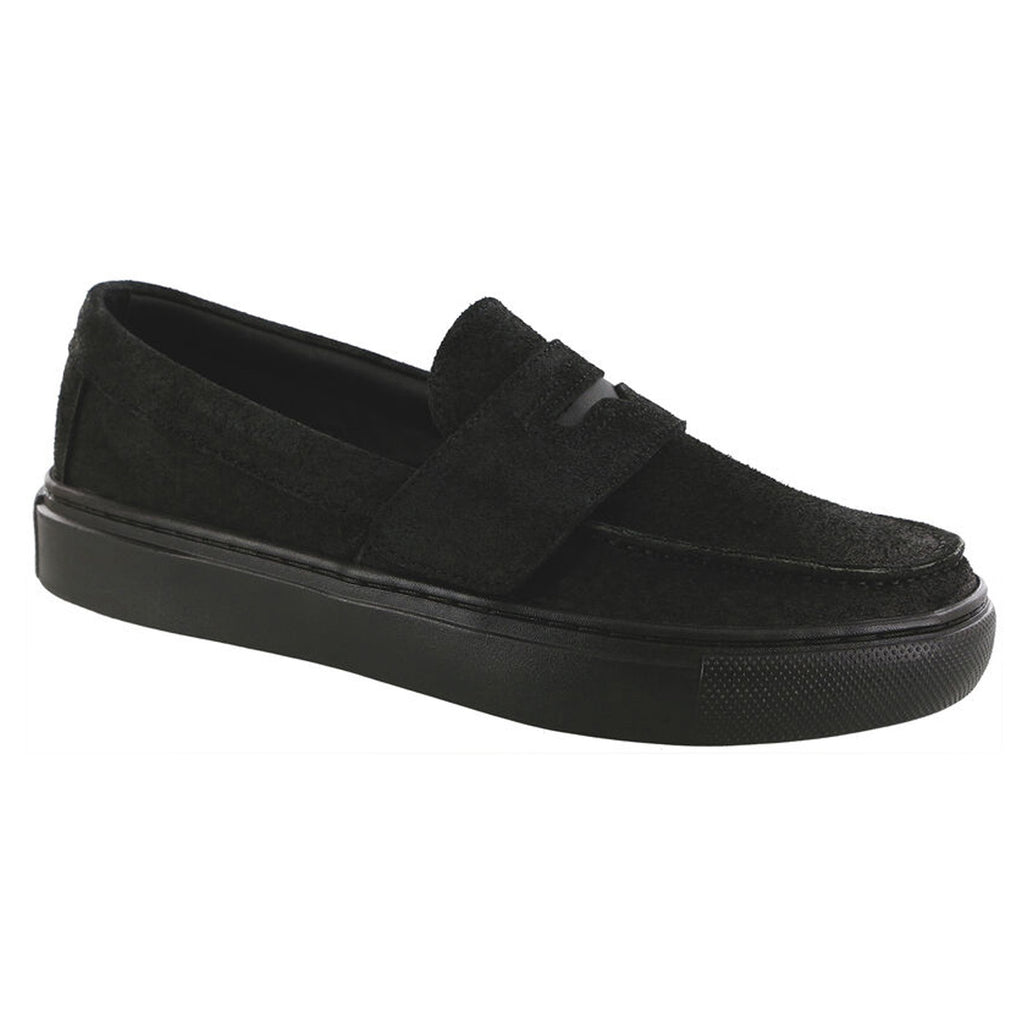 Side Gore Black Smooth Leather Slip-On Loafer