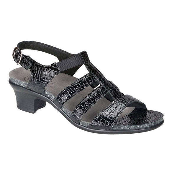 Women's Allegro Heel Strap Sandal Black Croc