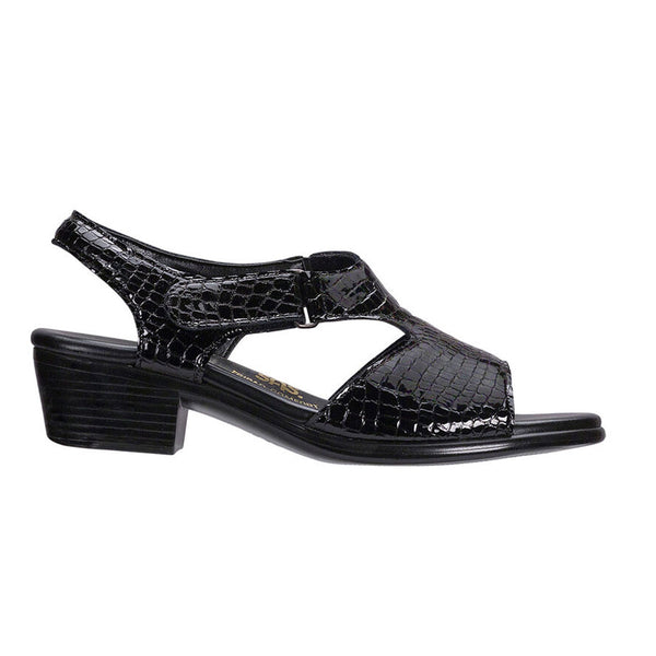 Women's Suntimer Heel Strap Sandal Black Croc