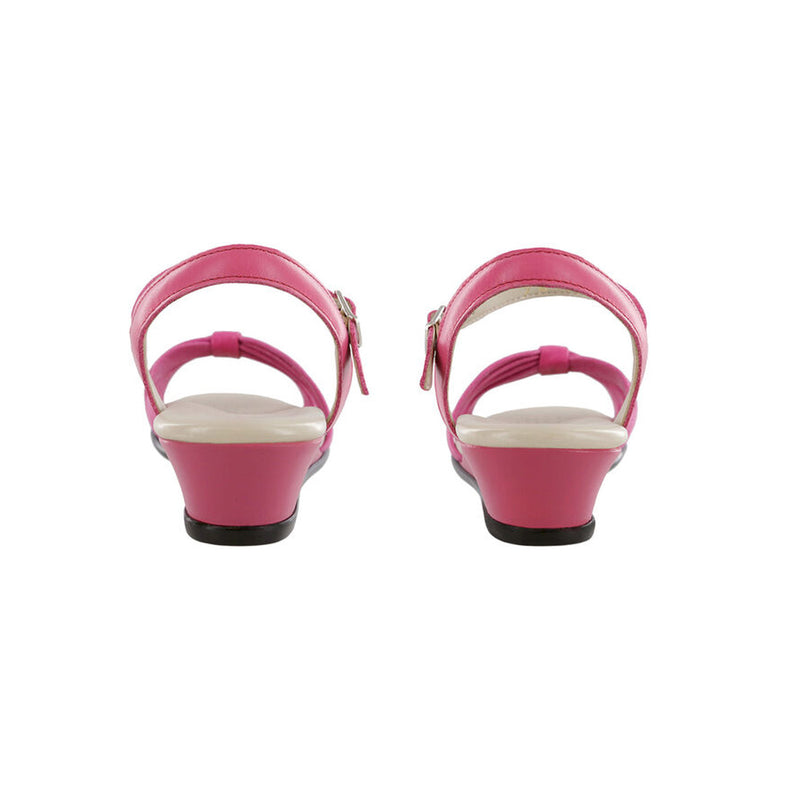 Women's Strippy Quarter Strap Wedge Sandal Pink Web